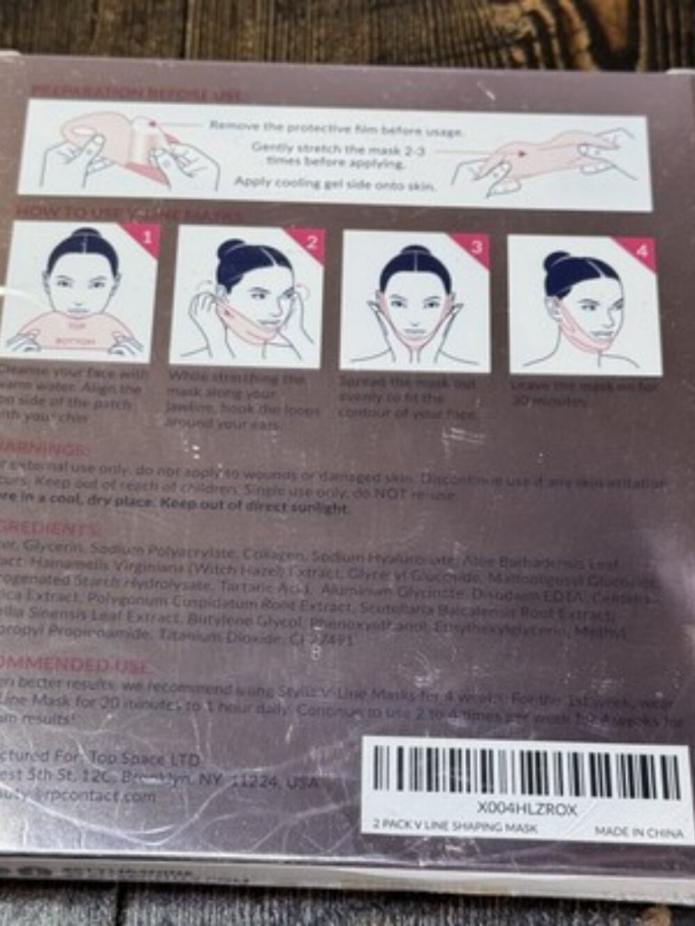 Stylia‎ V-Line Lifting Collagen Face Mask Hyaluronic Acid & Aloe 4 Masks - Picture 3 of 6